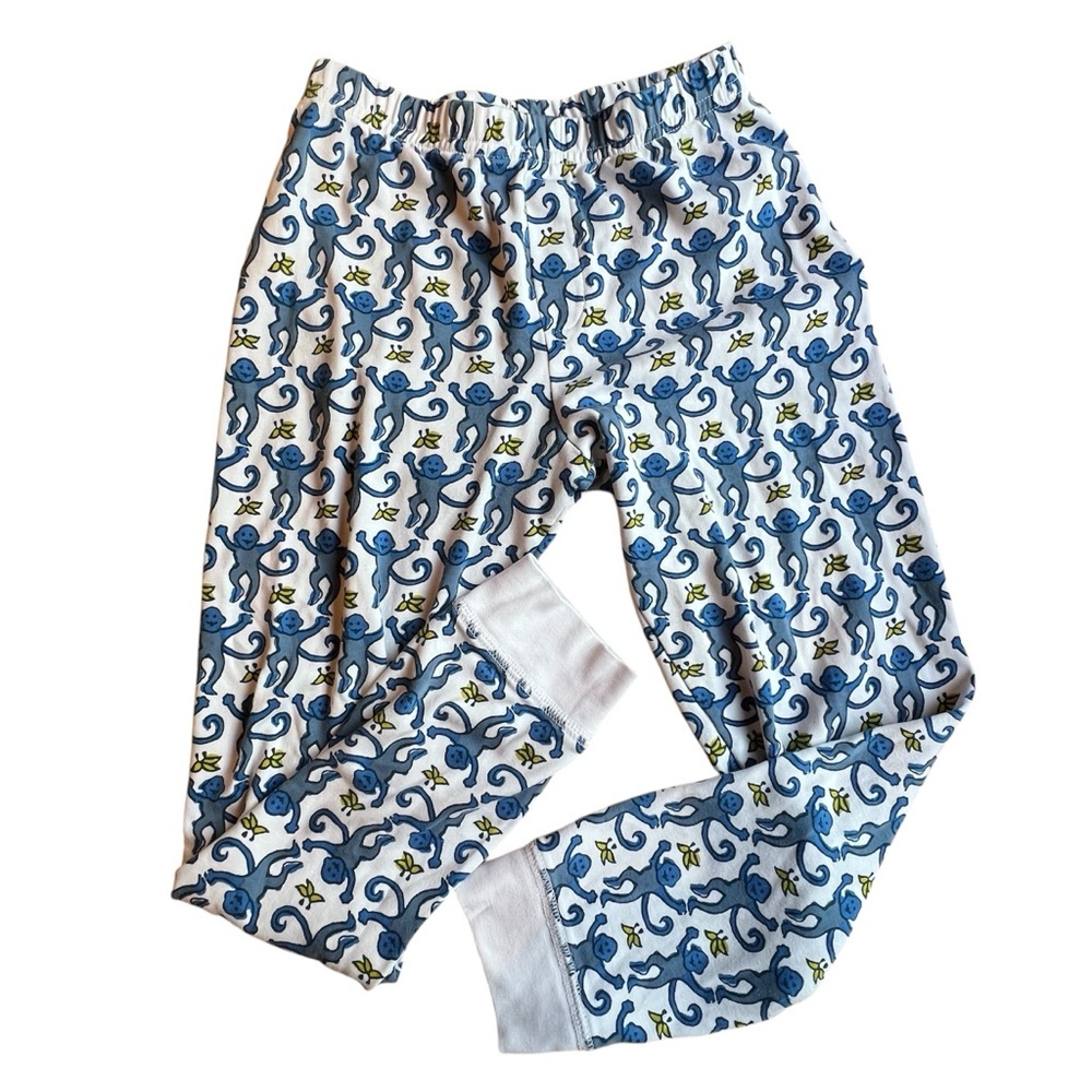 Roller Rabbit Blue Monkey Print Pajama Bottoms on White